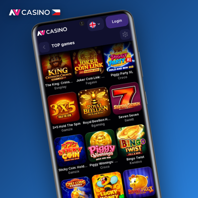 Stylizovaná raketa s multiplikátorem zastupující crash hry a instantní tituly NV Casino